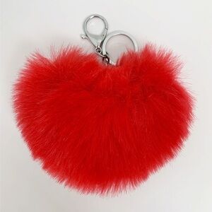 Heart shaped faux fur fluffy keychain New